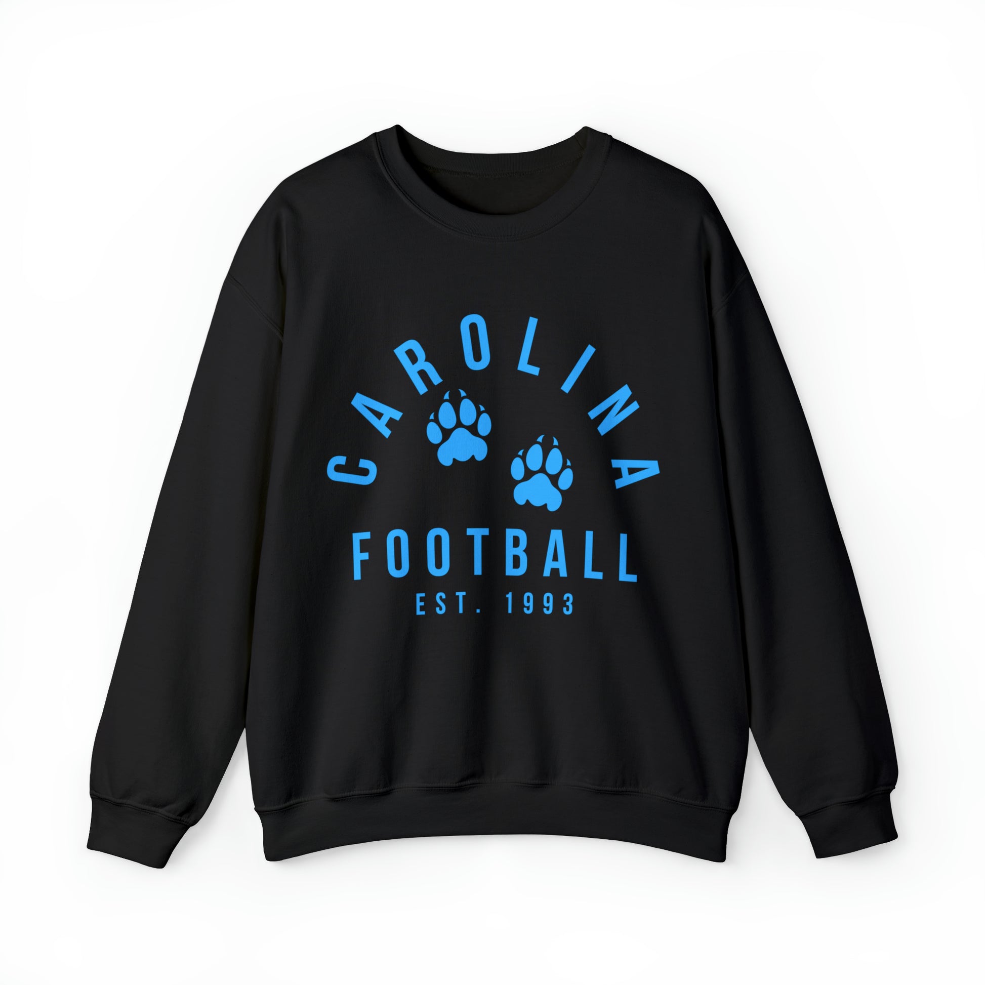 Black Carolina Panthers Crewneck Sweatshirt - Retro NFL Football Hoodie Apparel - Vintage Men's and Women's - Design 4