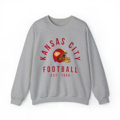 Vintage Kansas City Chiefs Sweatshirt - Retro NFL Football Chiefs Oversized Hoodie - Travis Kelce Crewneck - Black Yellow Red - Design 5