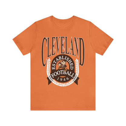 Vintage Cleveland Browns T-Shirt - Browns Short Sleeve NFL Football Tee - Dawg Pound 90's, 80's, 70's - Design 2