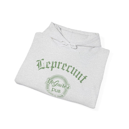 Men's Unisex Leprecaun Pub Hoodie — Vintage Irish Pub Logo Sweatshirt - Faded Leprecunt