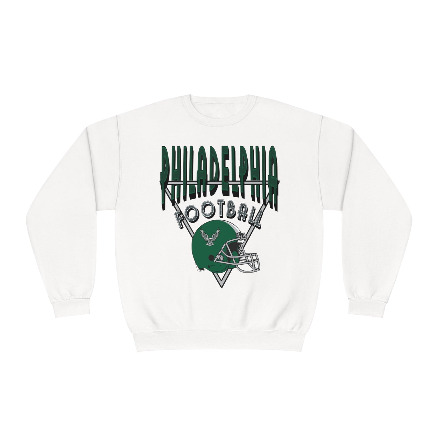 Green Retro Throwback Philadelphia Eagles Crewneck - Retro Unisex Football Sweatshirt - Men's & Women's 90's Oversized Hoodie