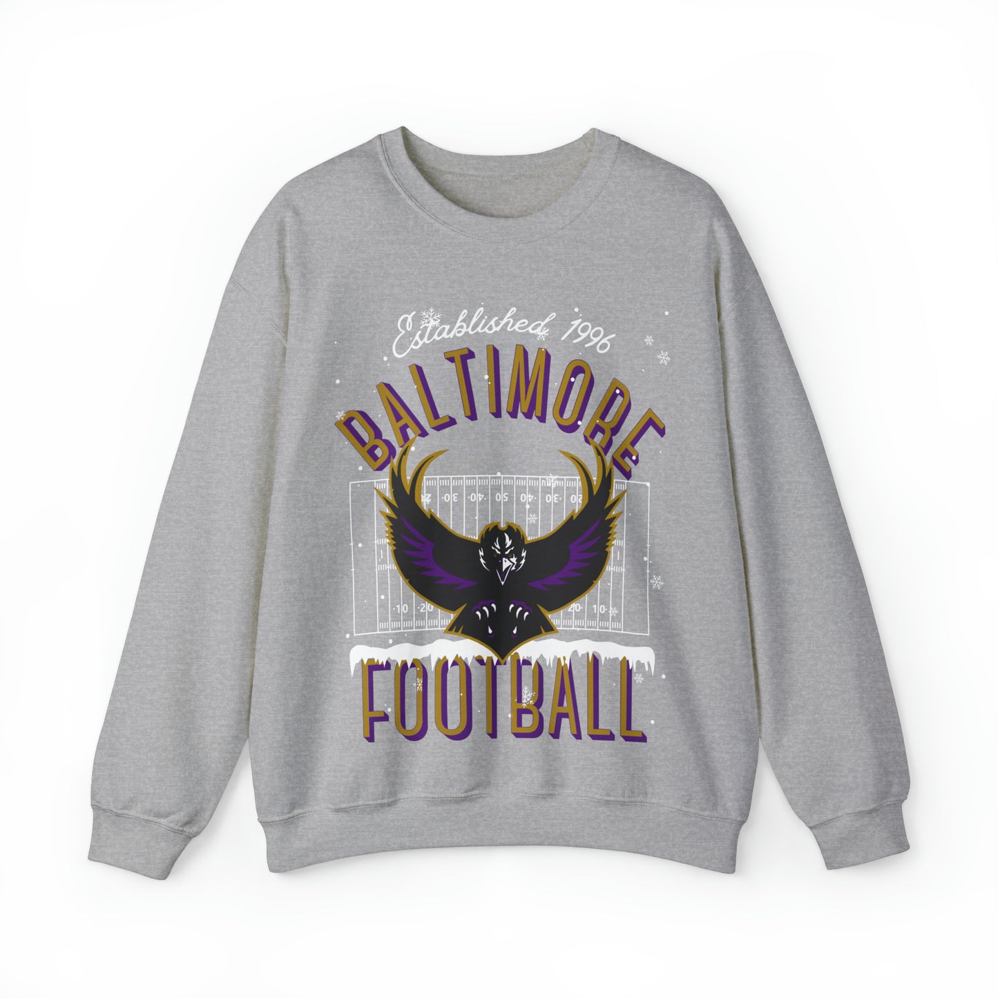 Baltimore Ravens Holiday Crewneck Sweatshirt - Vintage Christmas NFL Football Mascot - Men's & Women's Oversized Unisex Winter Hoodie