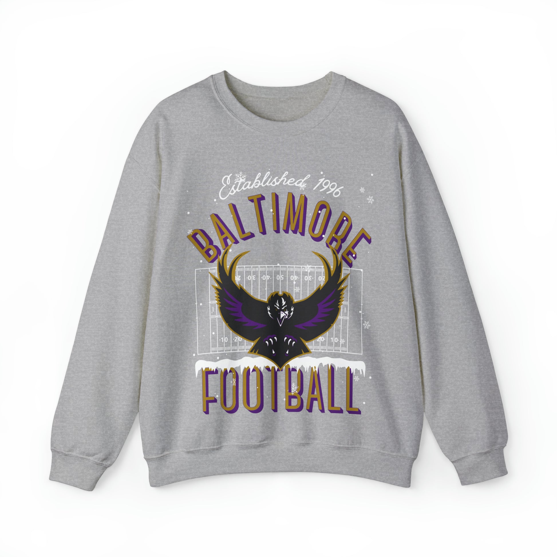 Baltimore Ravens Holiday Crewneck Sweatshirt - Vintage Christmas NFL Football Mascot - Men's & Women's Oversized Unisex Winter Hoodie