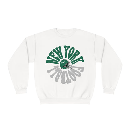 Hippy Retro New York Jets Football Sweatshirt - Vintage Style Football Crewneck - Men's & Women's Football Apparel
