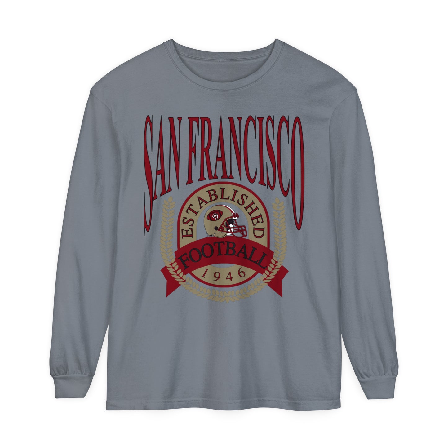 Vintage San Francisco 49ers Long Sleeve T-Shirt - Fred Warner - Nick Bosa - Joe Montana - George Kittle - Jerry Rice - Trent Williams - Deebo Samuel - Men's Women's gray Oversized The Dallas Family
