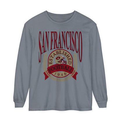 Vintage San Francisco 49ers Long Sleeve T-Shirt - Fred Warner - Nick Bosa - Joe Montana - George Kittle - Jerry Rice - Trent Williams - Deebo Samuel - Men's Women's gray Oversized The Dallas Family