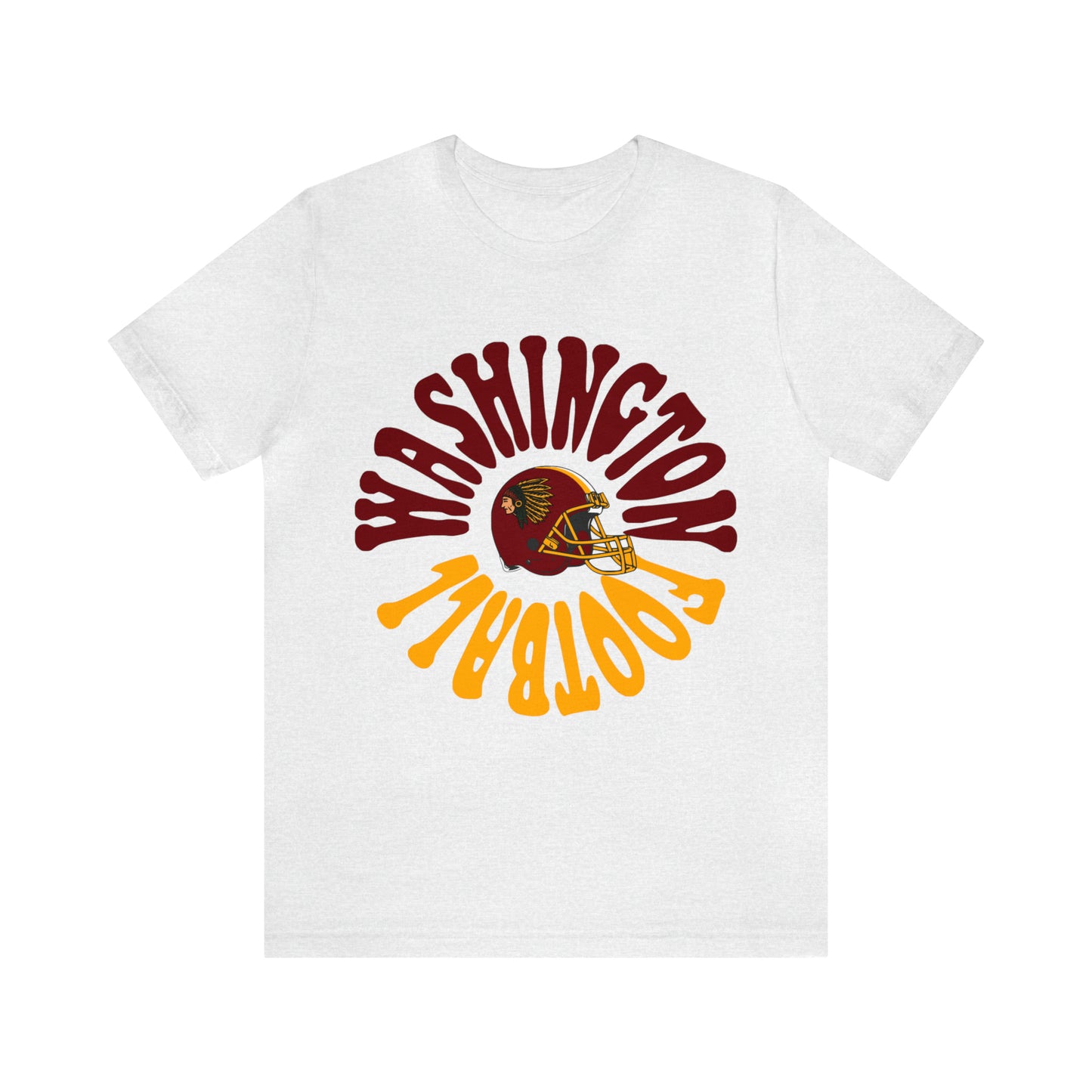 Hippy Style Washington Redskins Short Sleeve T-Shirt - Vintage Football Tee - Retro Commanders 70's, 80's, 90's - Design 2