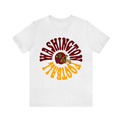 Hippy Style Washington Redskins Short Sleeve T-Shirt - Vintage Football Tee - Retro Commanders 70's, 80's, 90's - Design 2