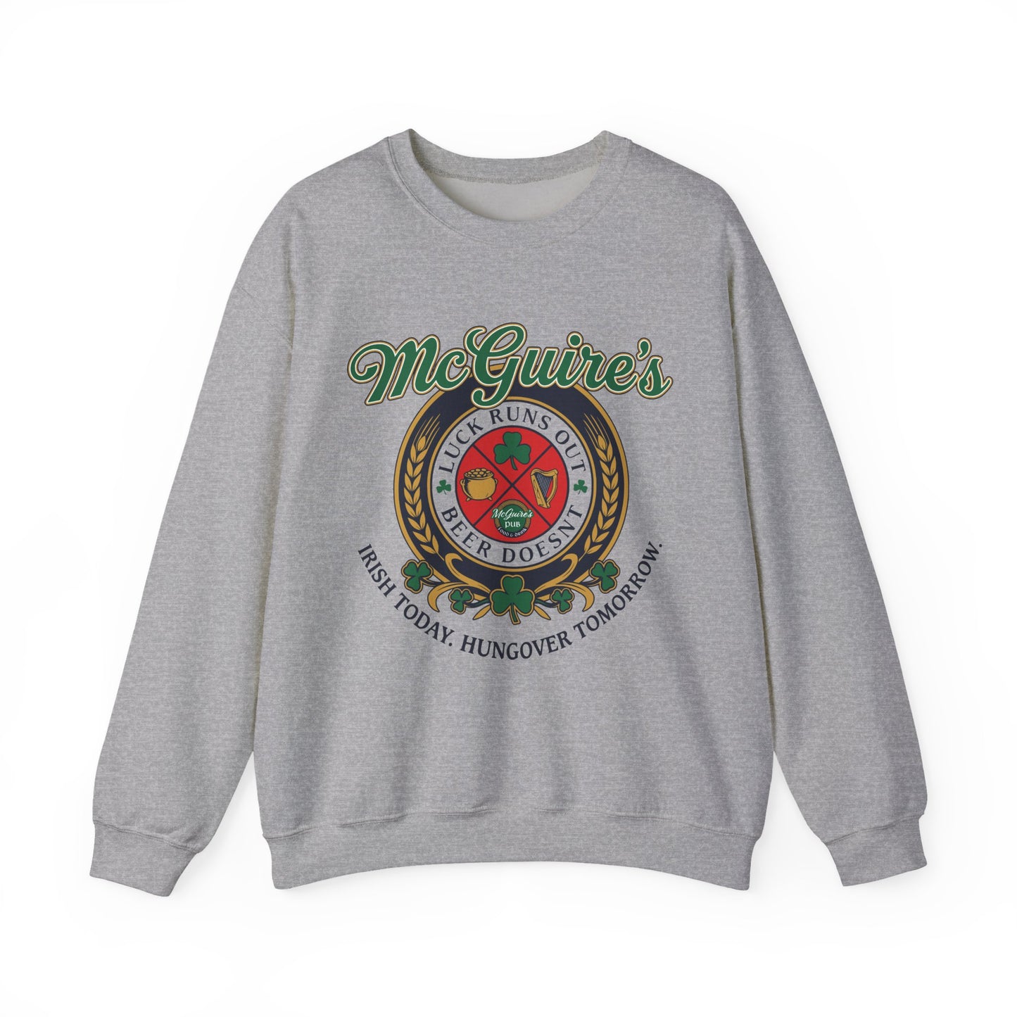 Men''s Unisex McGuire's Pub Sweatshirt — Vintage Logo Irish Pub St. Patrick's Day Crewneck