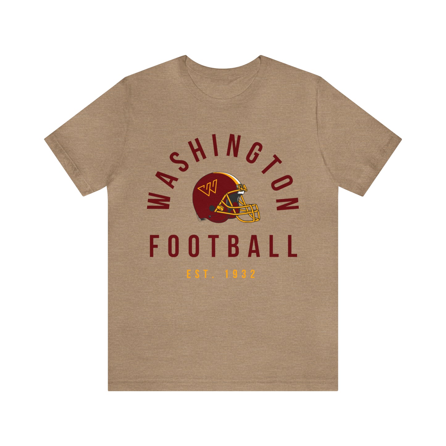 Throwback Washington Commanders Short Sleeve T-Shirt - Vintage Football Tee - Retro Redskins 70's, 80's, 90's - Design 2