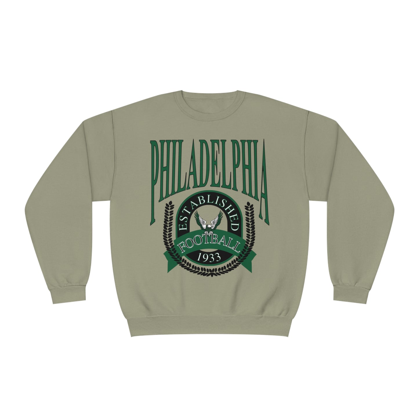 Green Throwback Philadelphia Eagles Crewneck - Vintage Unisex Football Sweatshirt - Men's & Women's 90's Oversized Hoodie - Design 1