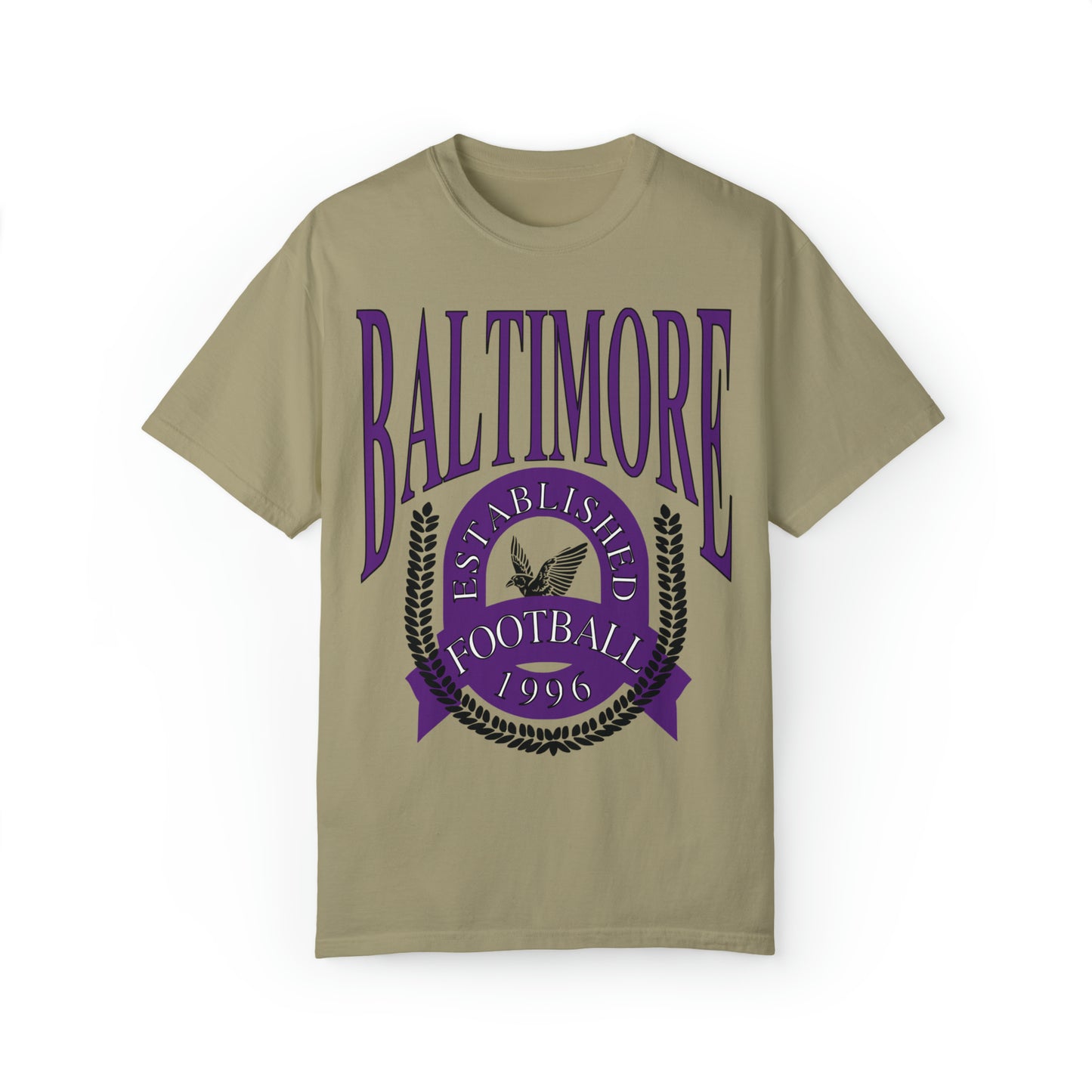 Throwback Baltimore Ravens T-Shirt - Comfort Colors NFL Football Short Sleeve Tee Unisex Men's Women's Oversized Apparel - Design 2