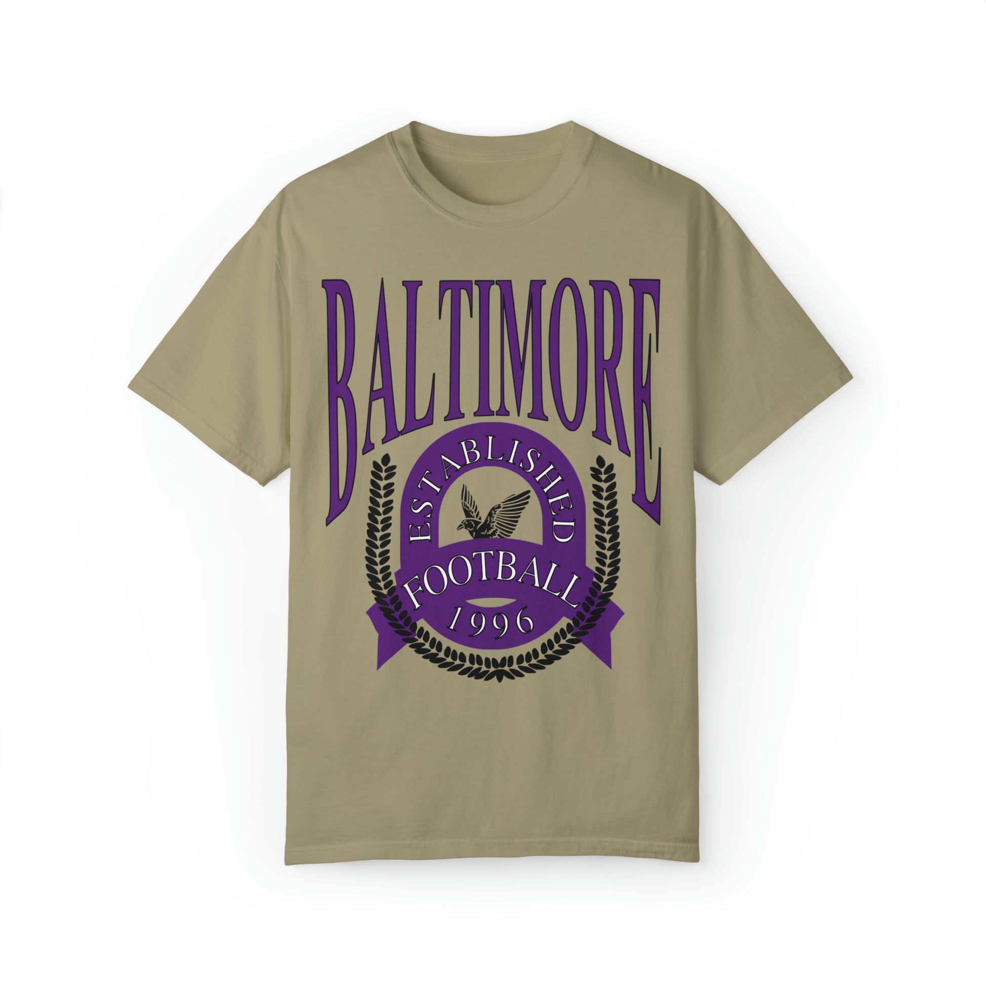Throwback Baltimore Ravens T-Shirt - Comfort Colors NFL Football Short Sleeve Tee Unisex Men's Women's Oversized Apparel - Design 2