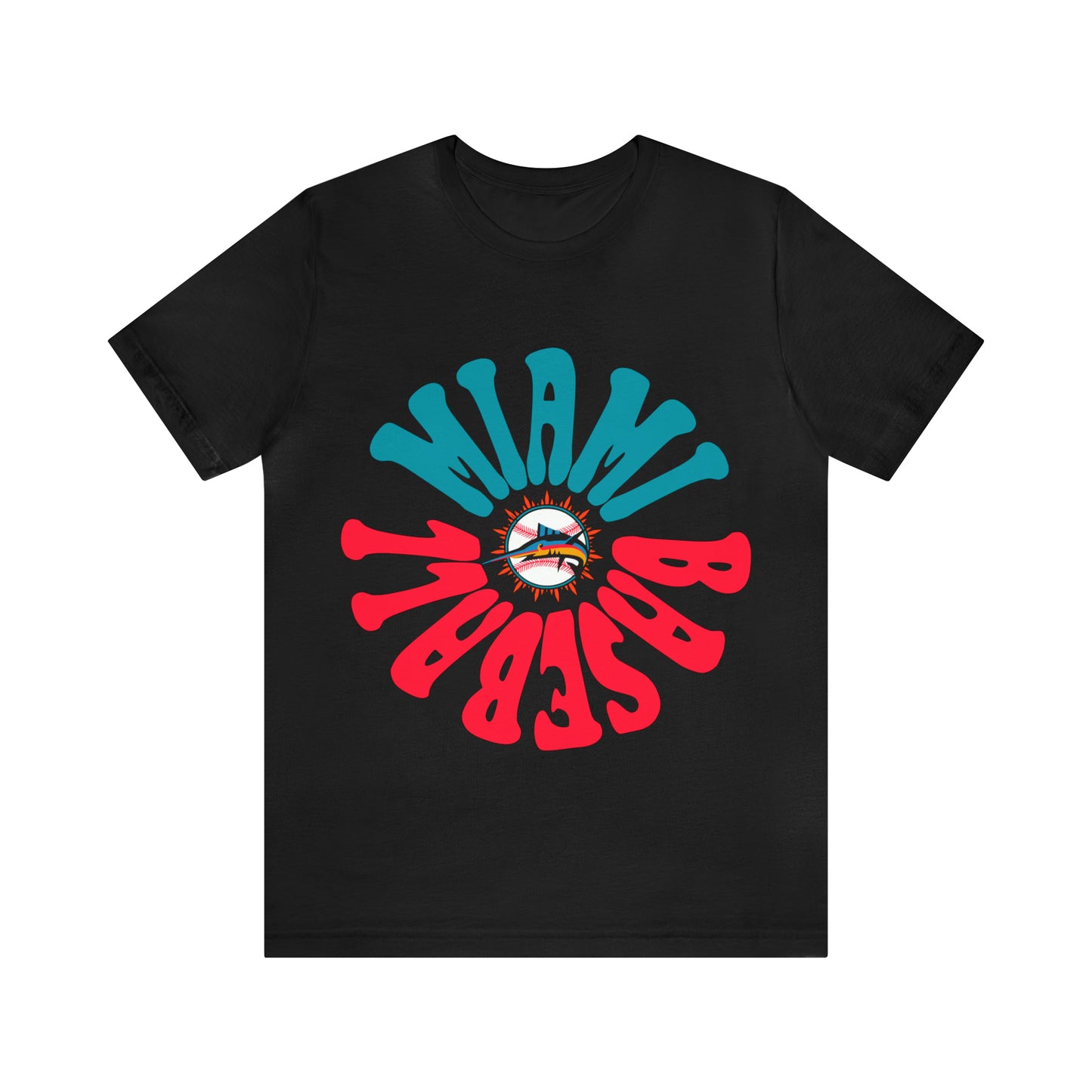 Retro Miami Baseball Throwback Tee - Vintage Baseball Unisex Short Sleeve T-Shirt
