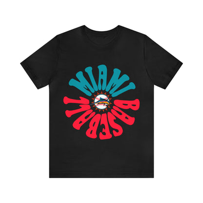Retro Miami Baseball Throwback Tee - Vintage Baseball Unisex Short Sleeve T-Shirt