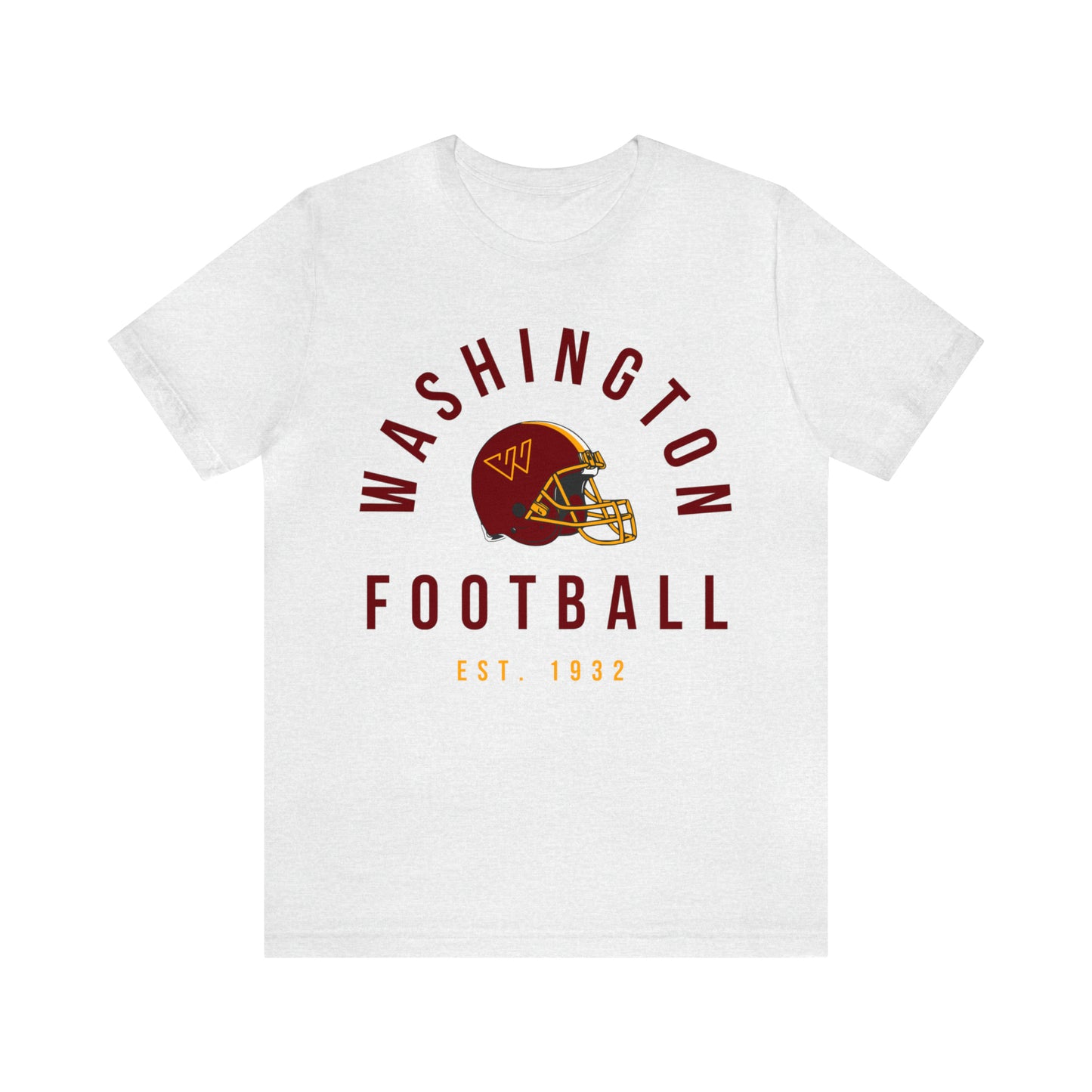 Throwback Washington Commanders Short Sleeve T-Shirt - Vintage Football Tee - Retro Redskins 70's, 80's, 90's - Design 2