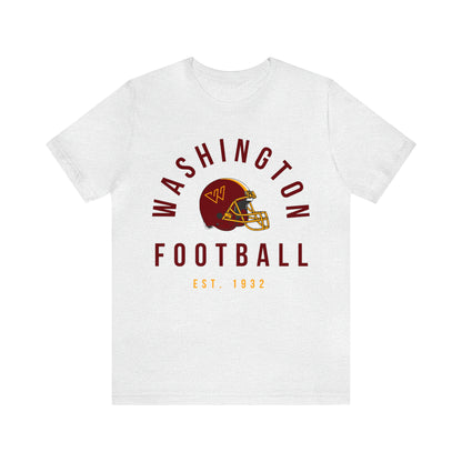 Throwback Washington Commanders Short Sleeve T-Shirt - Vintage Football Tee - Retro Redskins 70's, 80's, 90's - Design 2