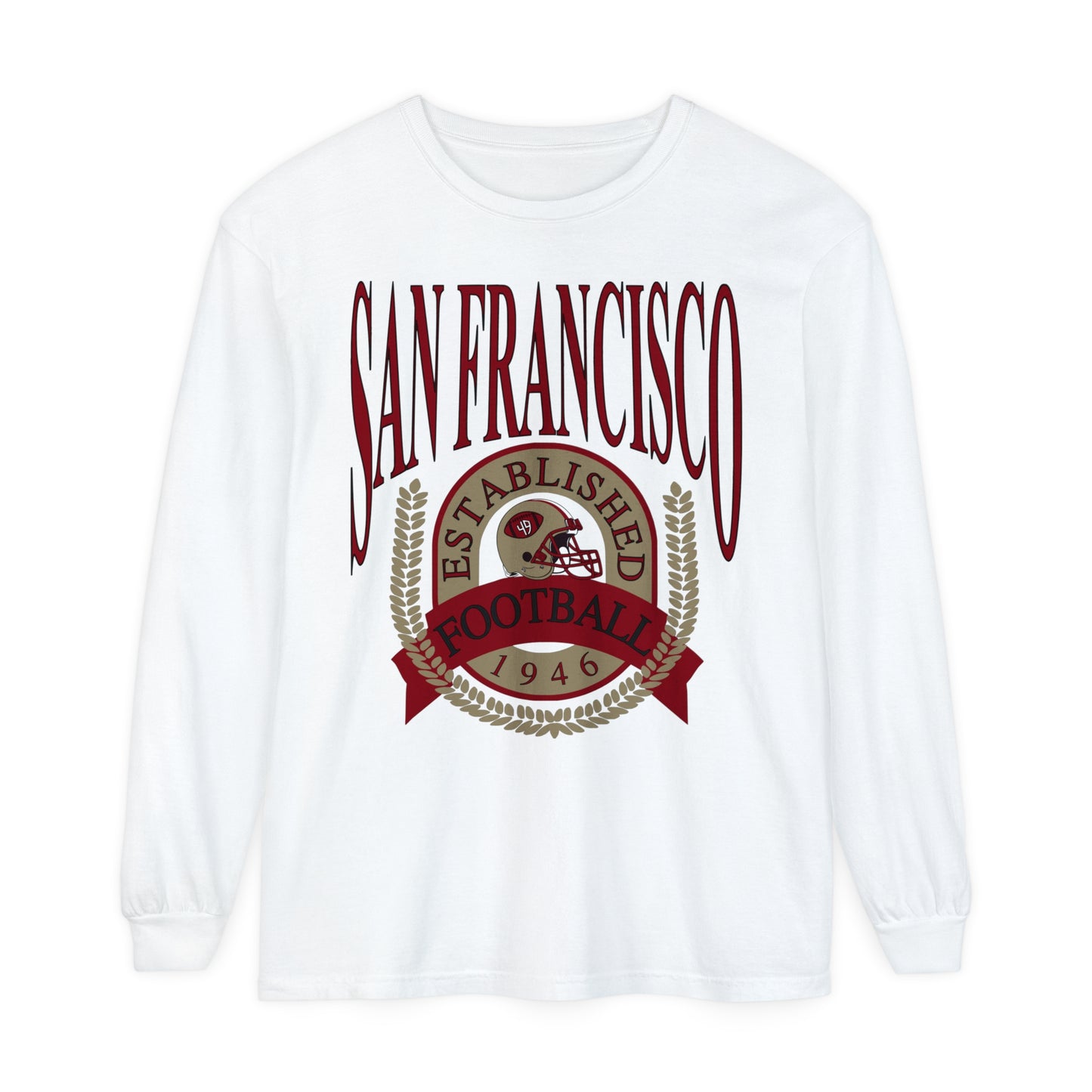 Vintage San Francisco 49ers Long Sleeve T-Shirt - Fred Warner - Nick Bosa - Joe Montana - George Kittle - Jerry Rice - Trent Williams - Deebo Samuel - Men's Women's White Oversized The Dallas Family