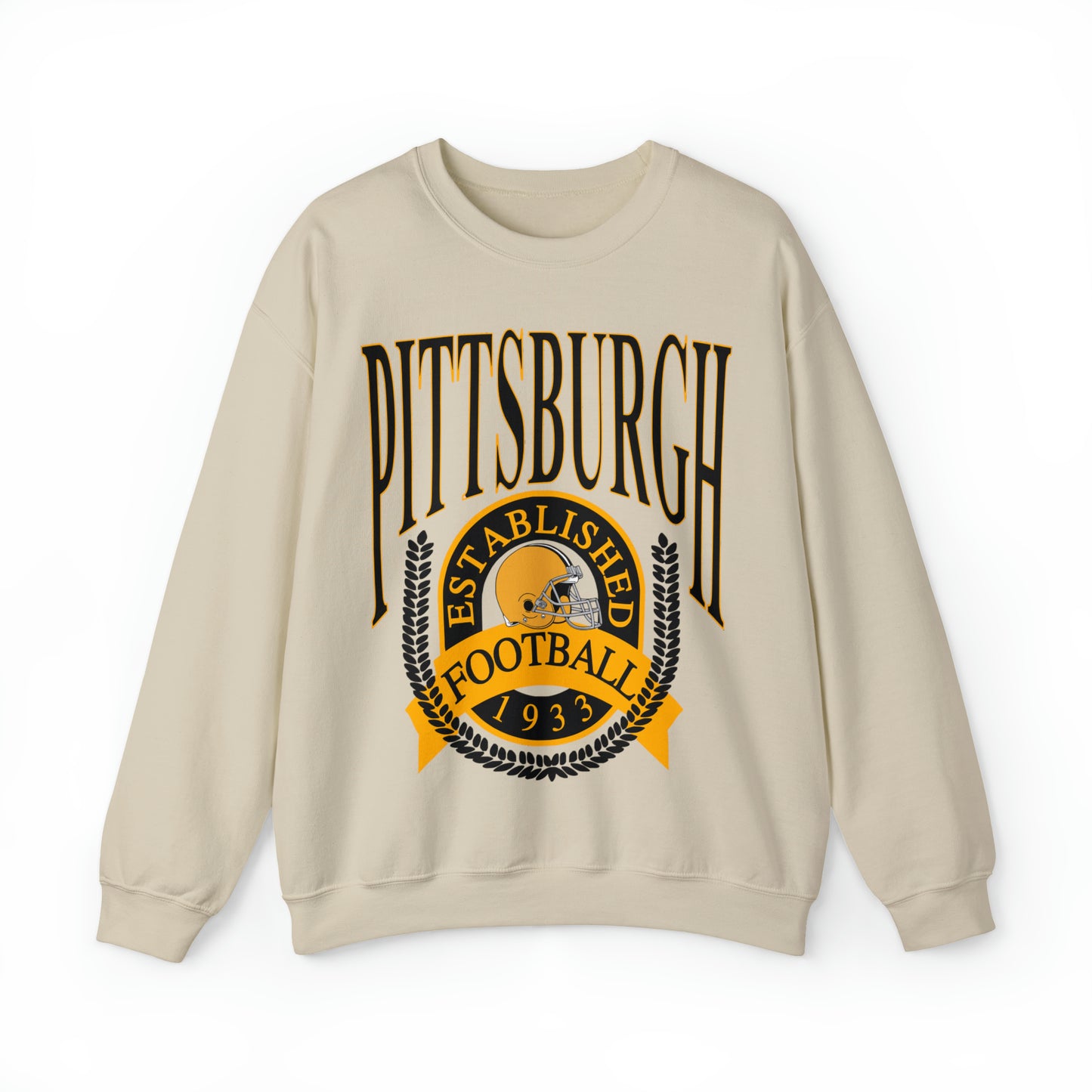 Throwback Pittsburgh Steelers Football Crewneck - Vintage Football Sweatshirt - Design 1
