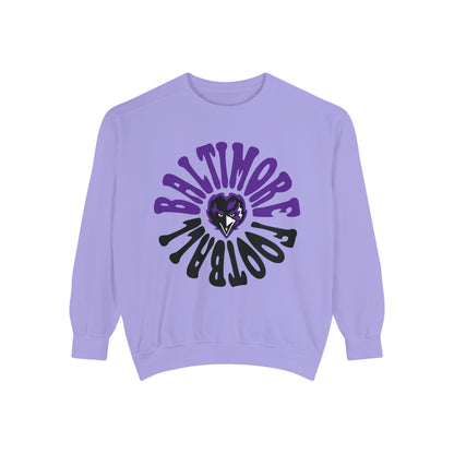 Purple Baltimore Ravens Crewneck Sweatshirt - Comfort Colors NFL Football  - Sweatshirt - Purple & Gray - Design 2