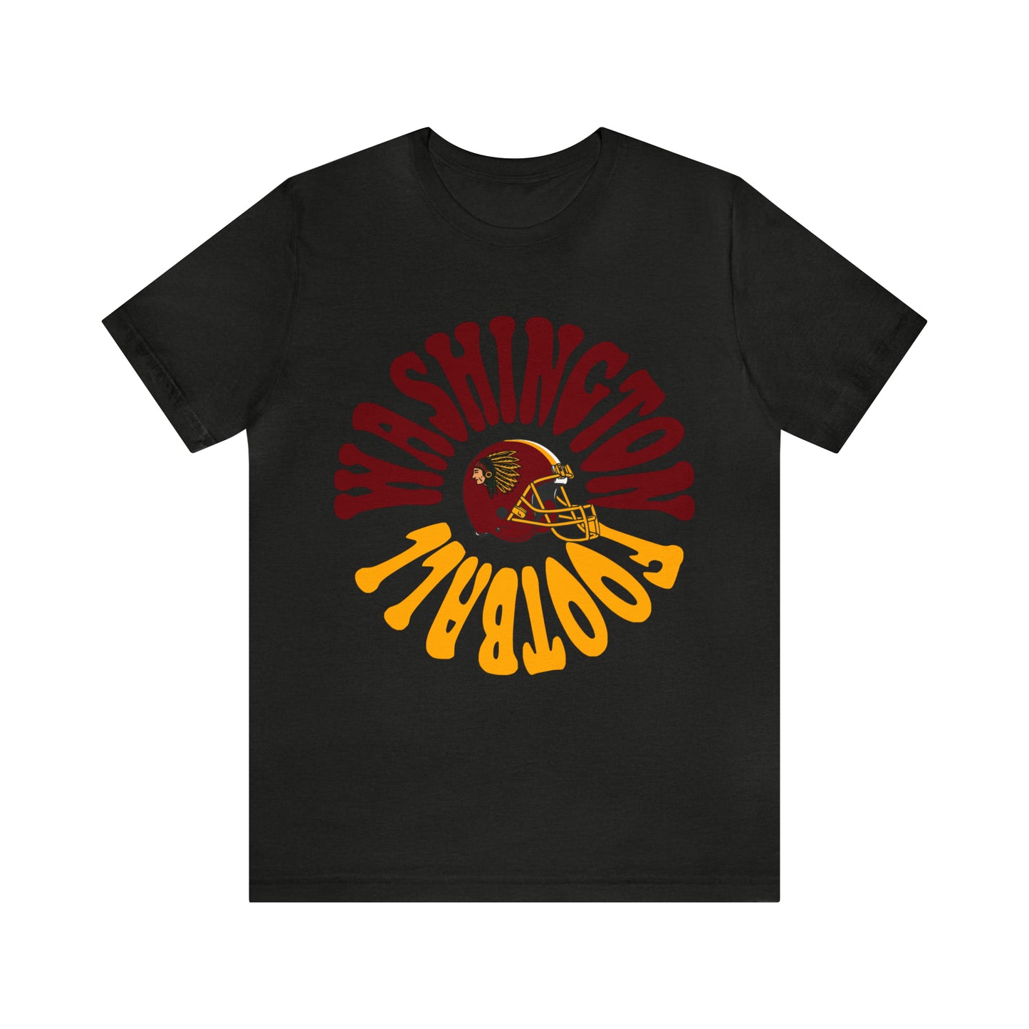 Hippy Style Washington Redskins Short Sleeve T-Shirt - Vintage Football Tee - Retro Commanders 70's, 80's, 90's - Design 2