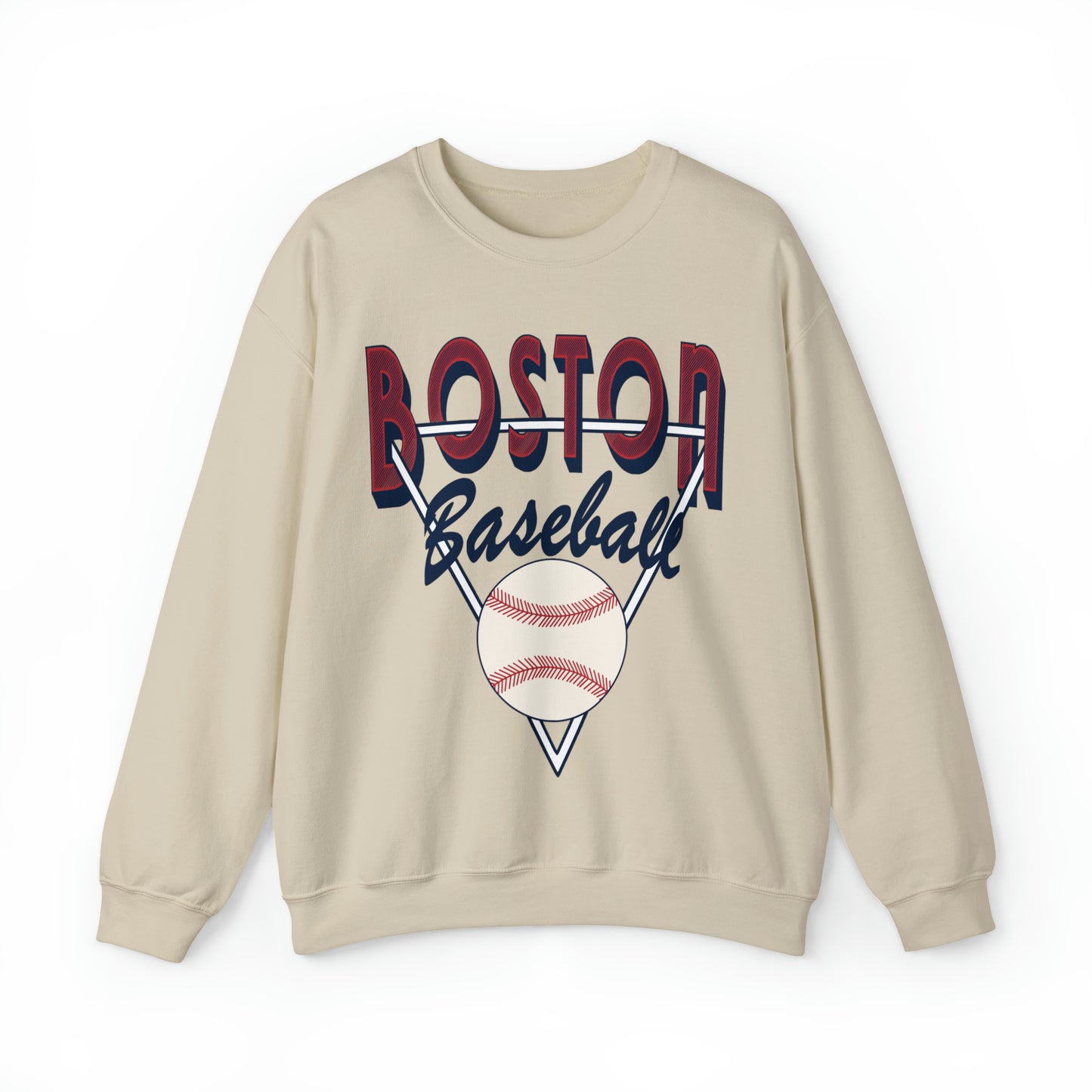 Retro Boston Baseball Sweatshirt - Vintage Style MLB Crewneck - Men's & Women's Baseball Apparel