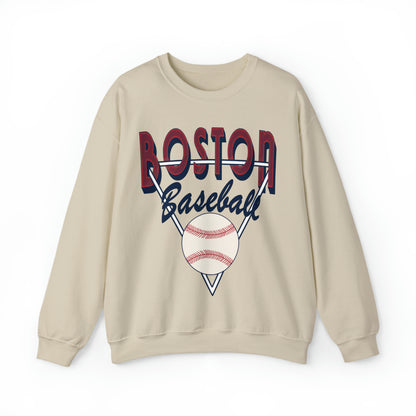 Retro Boston Baseball Sweatshirt - Vintage Style MLB Crewneck - Men's & Women's Baseball Apparel