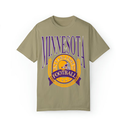 Comfort Colors Throwback Vintage Minnesota Vikings NFL Football Tee - Short Sleeve T-Shirt Unisex Men's Women's Oversized Apparel - Design 1