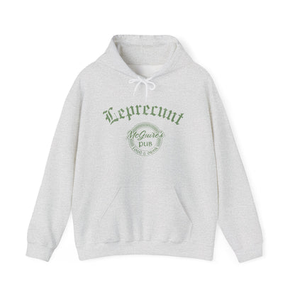 Men's Unisex Leprecaun Pub Hoodie — Vintage Irish Pub Logo Sweatshirt - Faded Leprecunt
