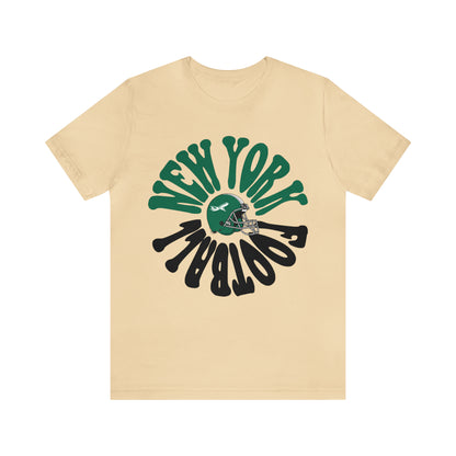 Hippy Retro New York Jets Football Tee - Retro Football T-Shirt Apparel - Men's & Women's Unisex Sizing