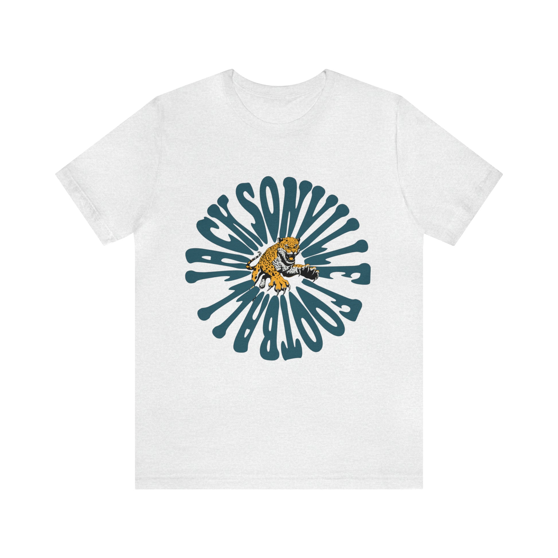 Jacksonville Jaguars Short Sleeve T-Shirt - Hippy Retro NL Football Oversized Tee - Vintage Men's & Women's T-Shirt - Design 2