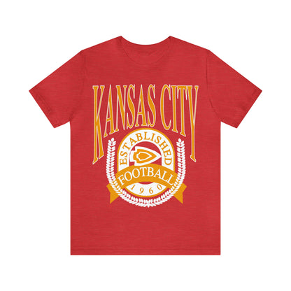 Vintage Kansas City Chiefs T-Shirt - NFL Football Short Sleeve Oversized Tee - Chiefs Travis Kelce Game Apparel - Design 1