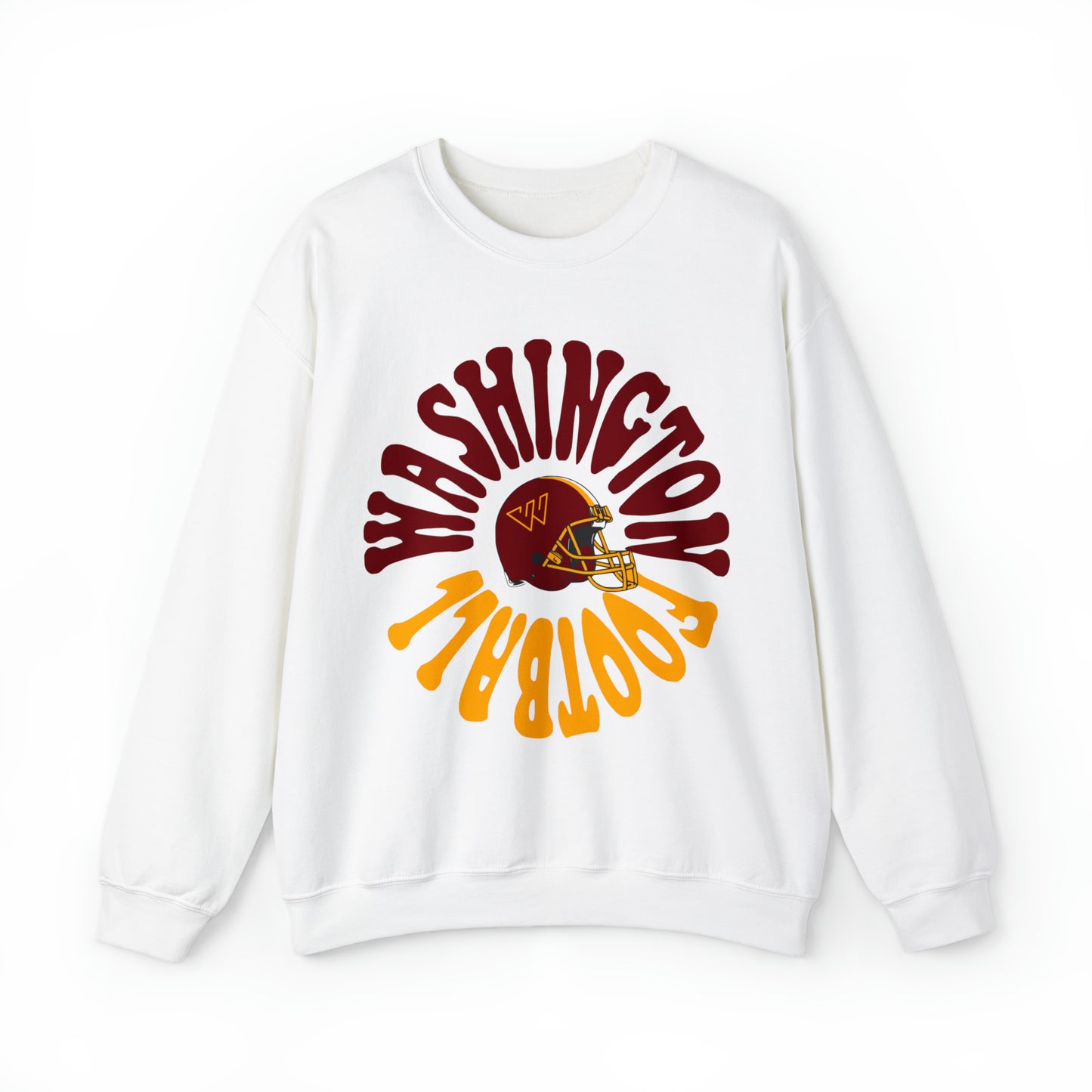 Hippy Style Washington Commanders Football Crewneck - Vintage Football Sweatshirt - Retro Redskins 70's, 80's, 90's - Design 2