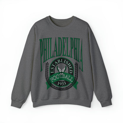 Green Throwback Philadelphia Eagles Football Sweatshirt - Vintage Men's & Women's Retro Oversized NFL Unisex Crewneck - Design 1