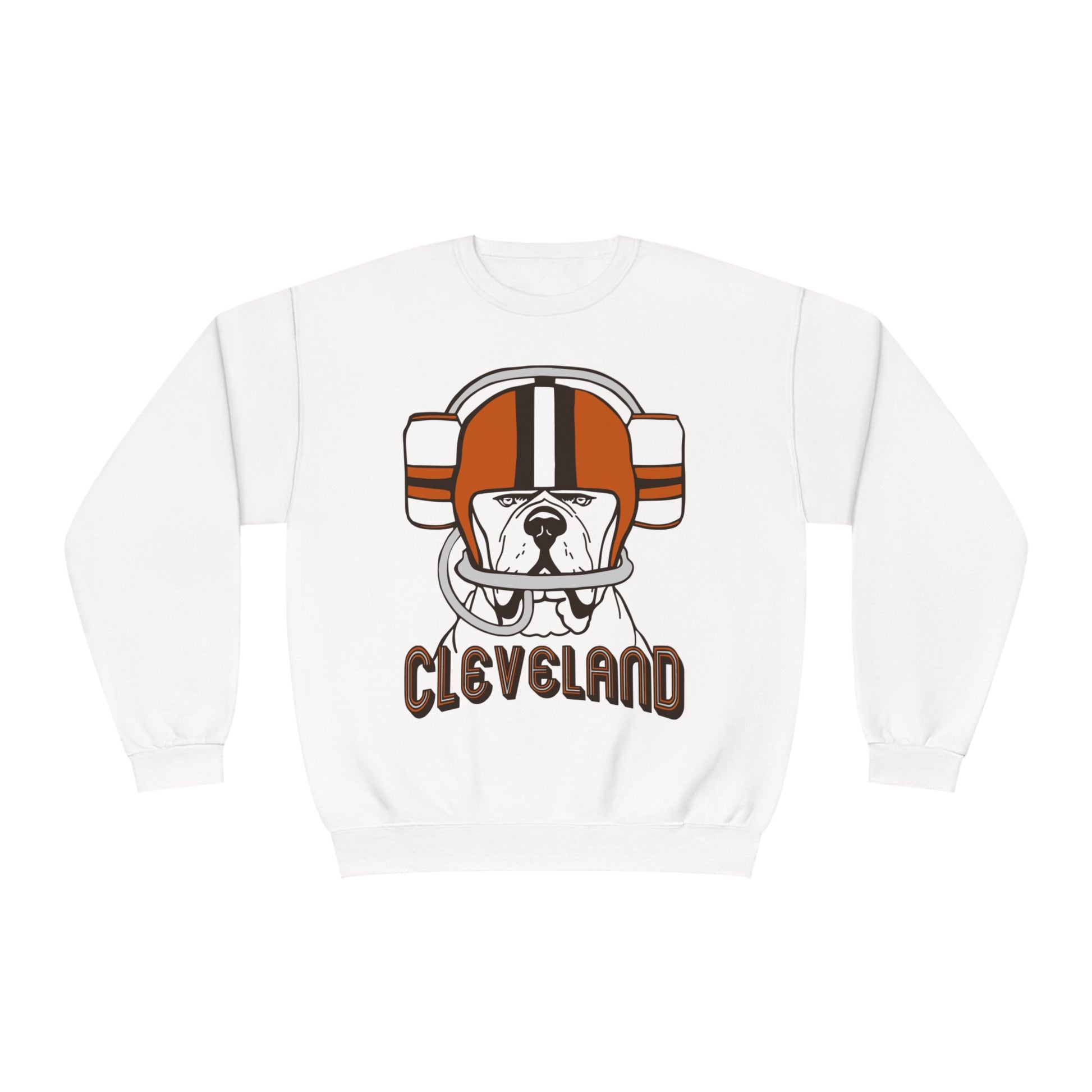 Cleveland Browns Beer Helmet Dog Crewneck Sweatshirt - Vintage Cleveland Browns Hoodie - Men's Women's Apparel Tee - Design 7