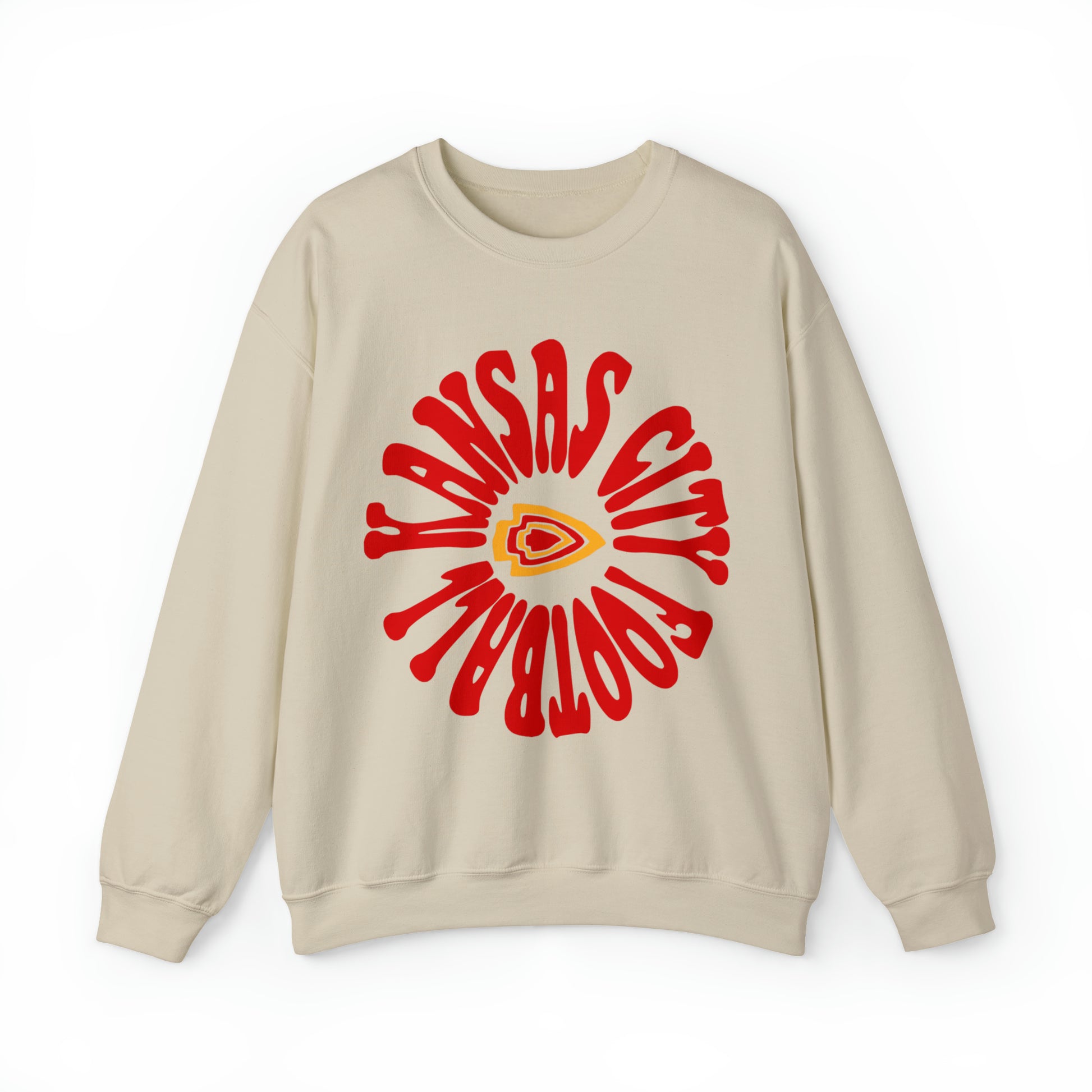 Kansas City Chiefs Crewneck - Vintage NFL Football Chiefs Sweatshirt - Hippy Travis Kelce Arrowhead Style - 70's, 80's, 90's