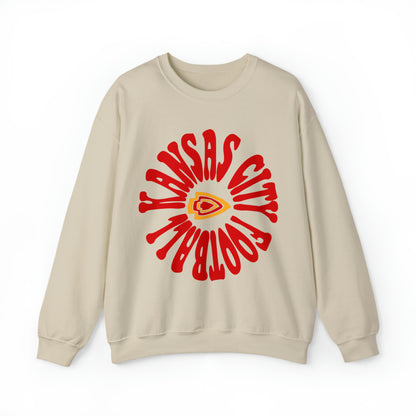 Kansas City Chiefs Crewneck - Vintage NFL Football Chiefs Sweatshirt - Hippy Travis Kelce Arrowhead Style - 70's, 80's, 90's