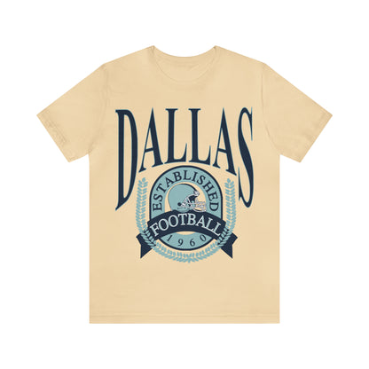 Throwback Dallas Cowboys Football Tee - Vintage Football T-Shirt - Short Sleeve Oversized Men's & Women's Unisex Apparel - Design 1