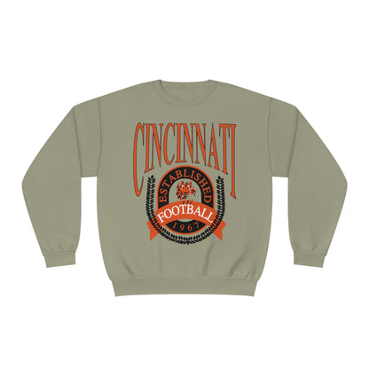 Cincinnati Bengals Crewneck Sweatshirt - Vintage NFL Football Bengals Joe Burrow Hoodie Sweatshirt - Men's & Women's 90's Oversized Hoodie - Design 1