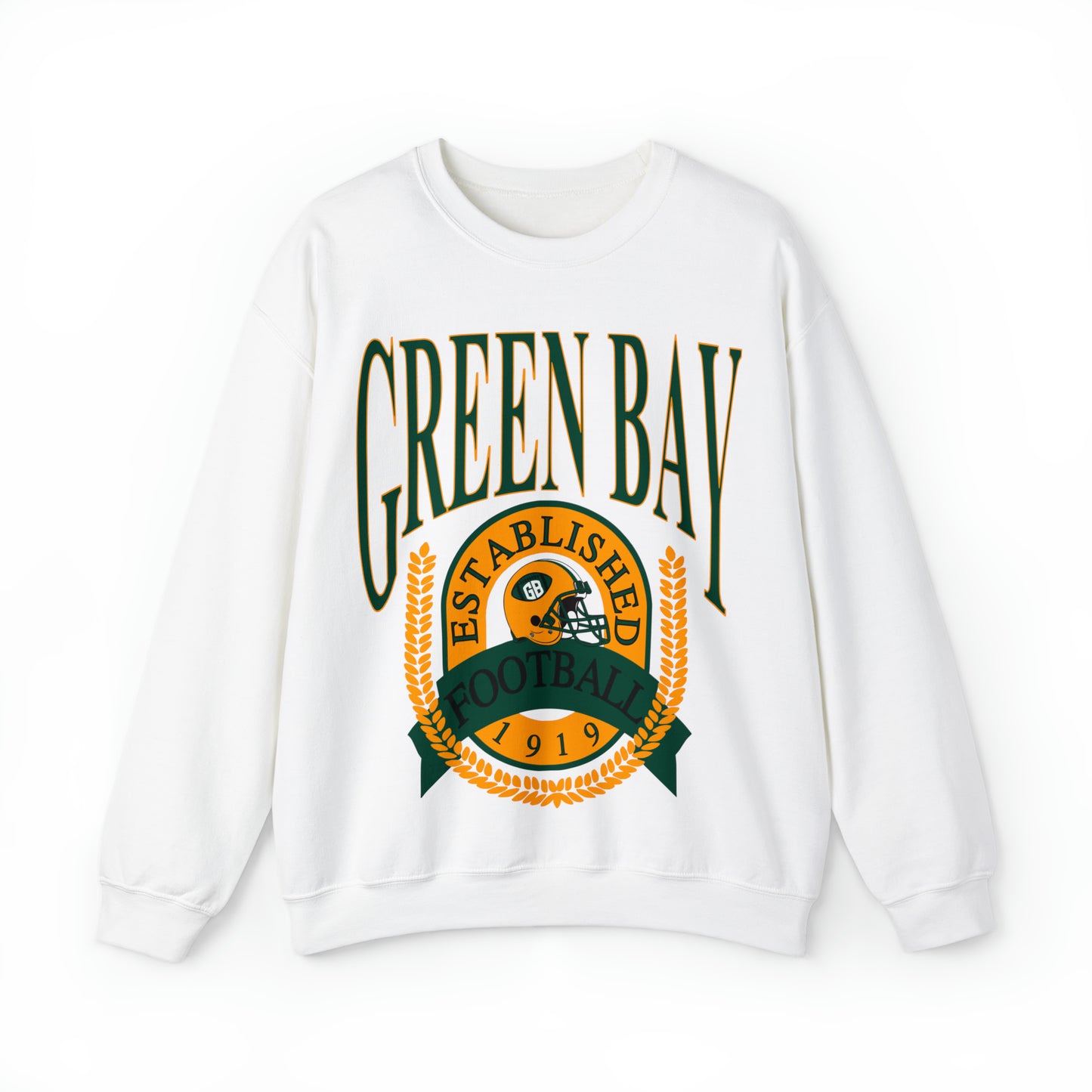 Throwback Green Bay Packers Football Sweatshirt - Vintage Unisex Retro Crewneck - Men's Women's Design 1