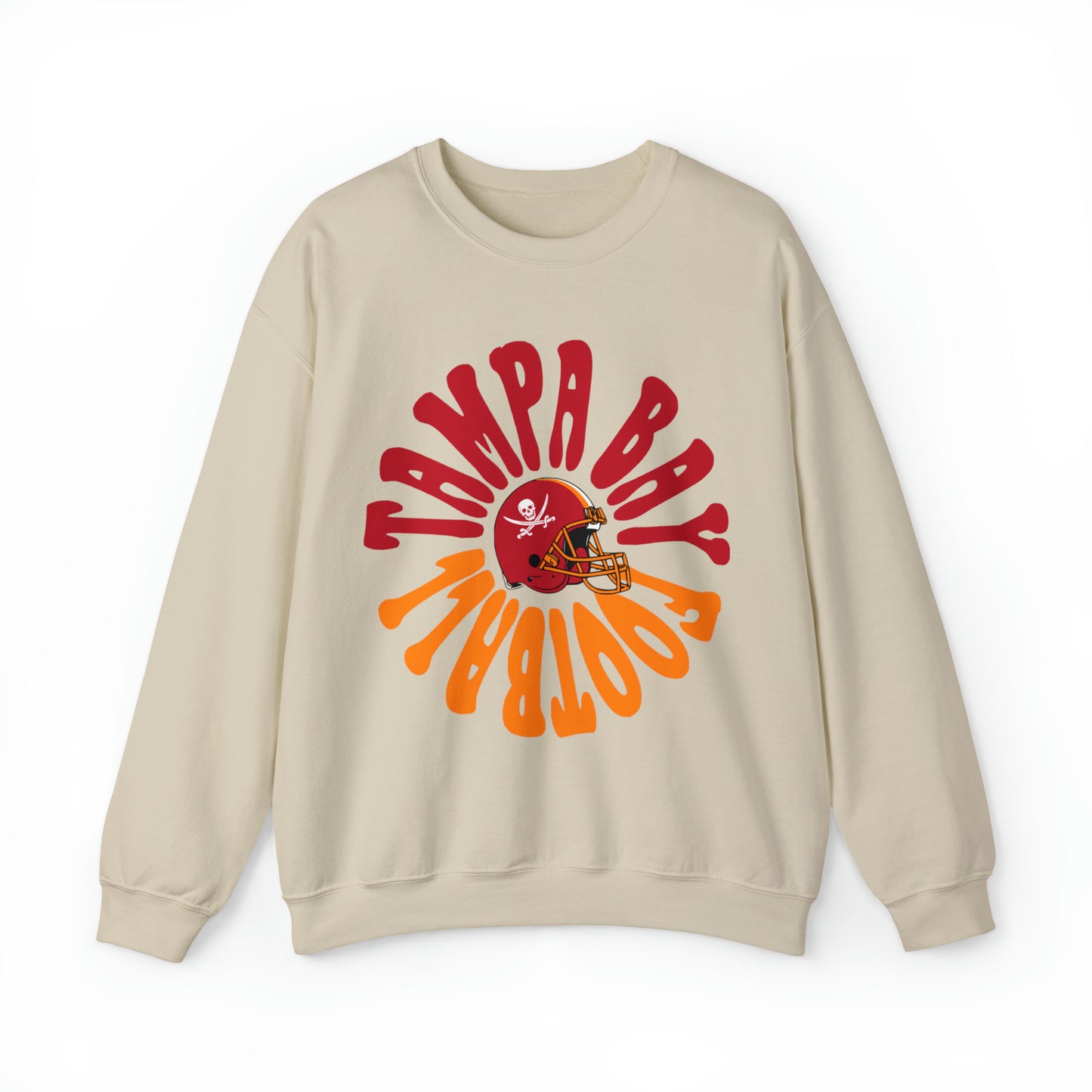 Hippy Retro Tampa Bay Buccaneers Crewneck - Vintage Men's & Women's Oversized Football Sweatshirt - Design 2