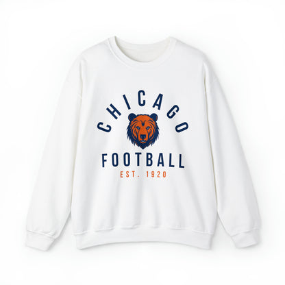 White Chicago Bears Crewneck Sweatshirt - Vintage Football - Retro Style Football Apparel - Design 4