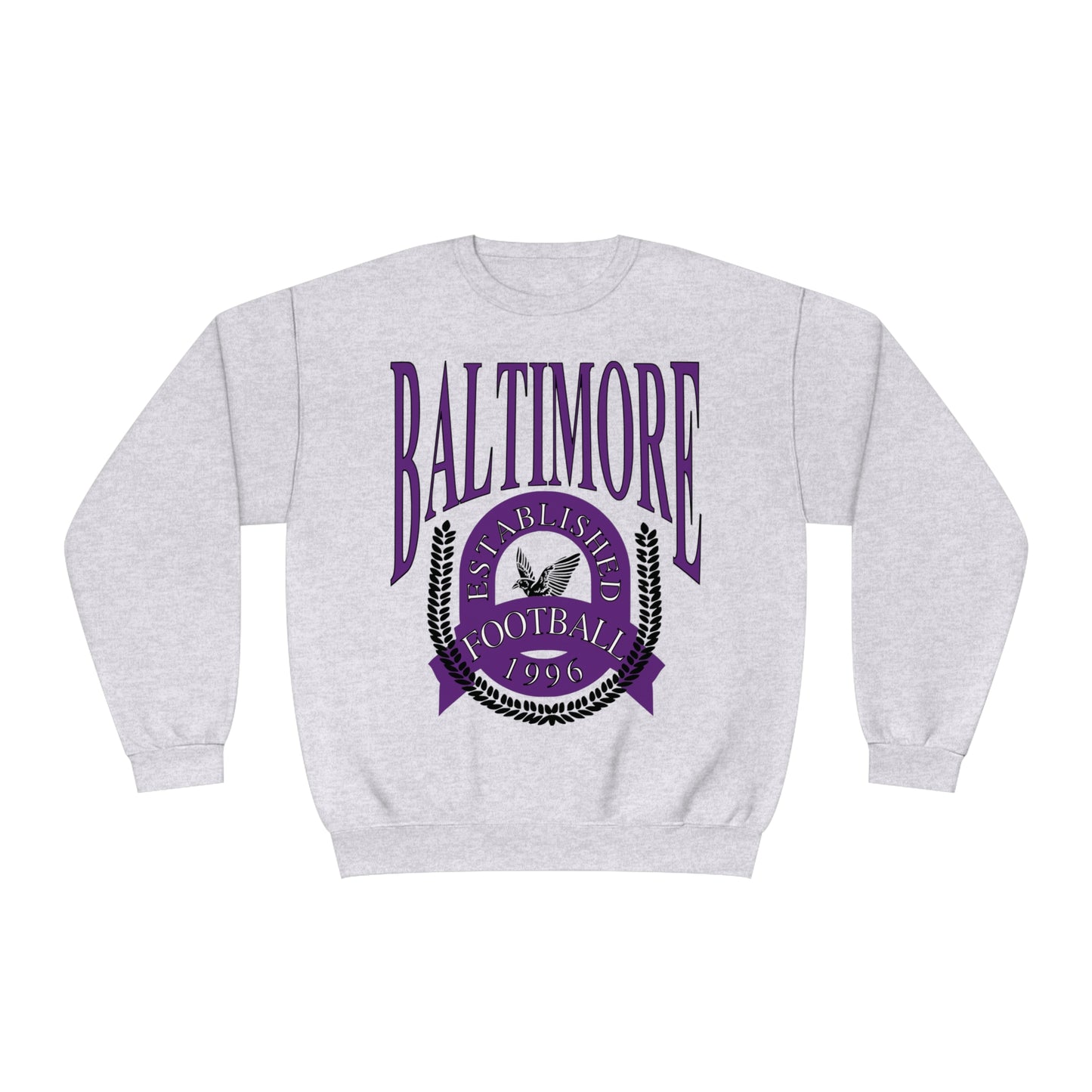 Baltimore Ravens Crewneck Sweatshirt - Vintage NFL Football Ravens Hoodie - Retro Men's & Women's Sweatshirt - Design 1