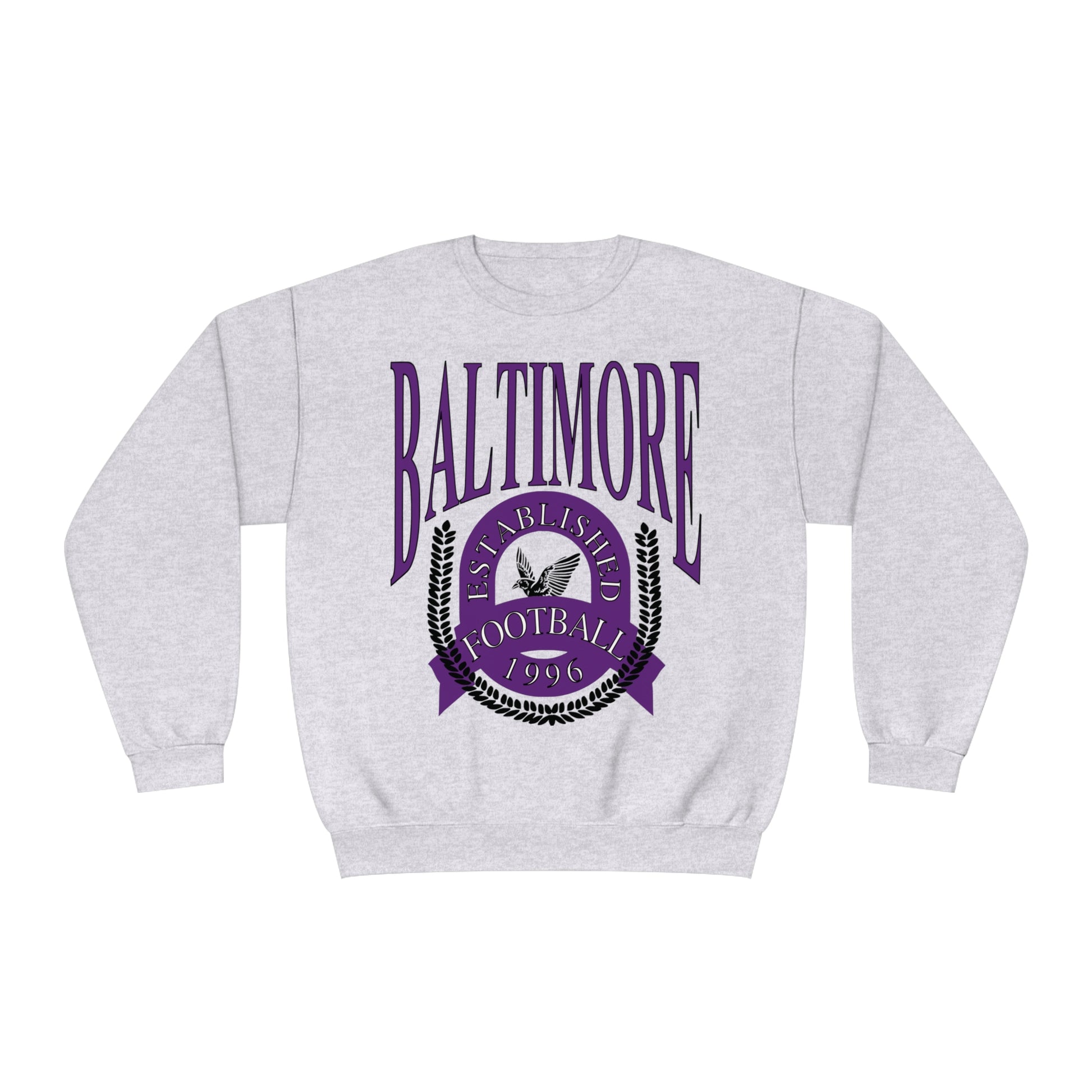 Baltimore Ravens Crewneck Sweatshirt - Vintage NFL Football Ravens Hoodie - Retro Men's & Women's Sweatshirt - Design 1