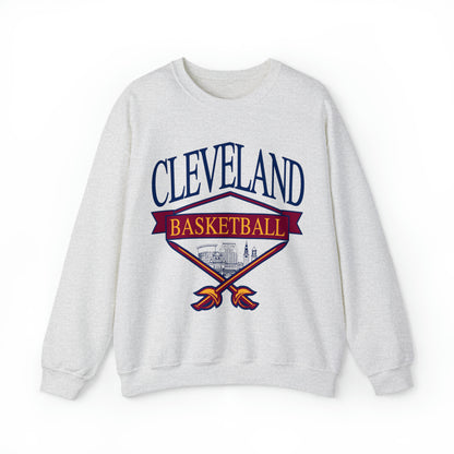 Vintage Cleveland Cavaliers Sweatshirt - Wine and Gold - Vintage Style Basketball Crewneck - Men's & Women's Retro Ohio Apparel