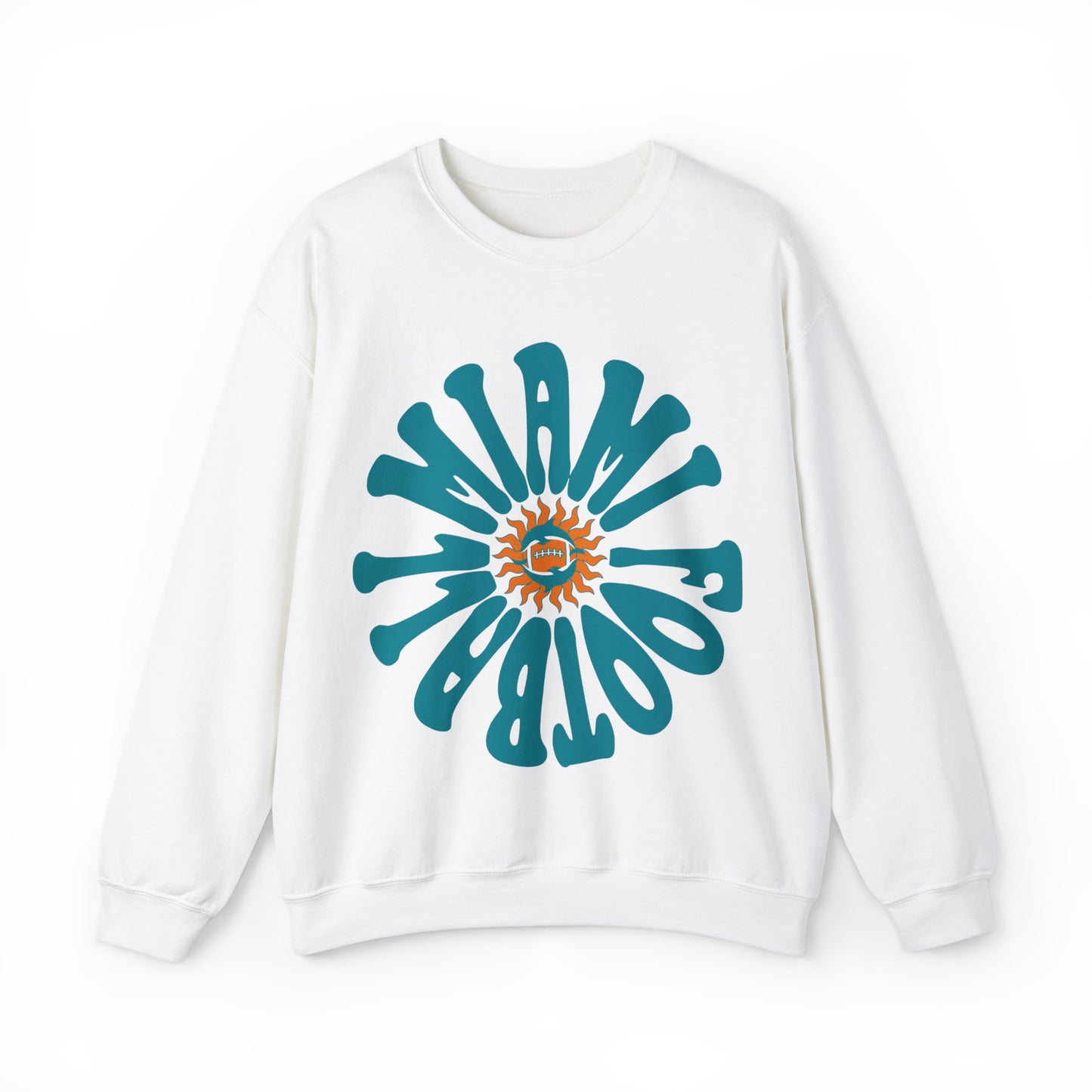 Hippy Retro Miami Dolphins Sweatshirt - Vintage Unisex Football Crewneck  - Men's Women's Unisex Apparel - Design 2