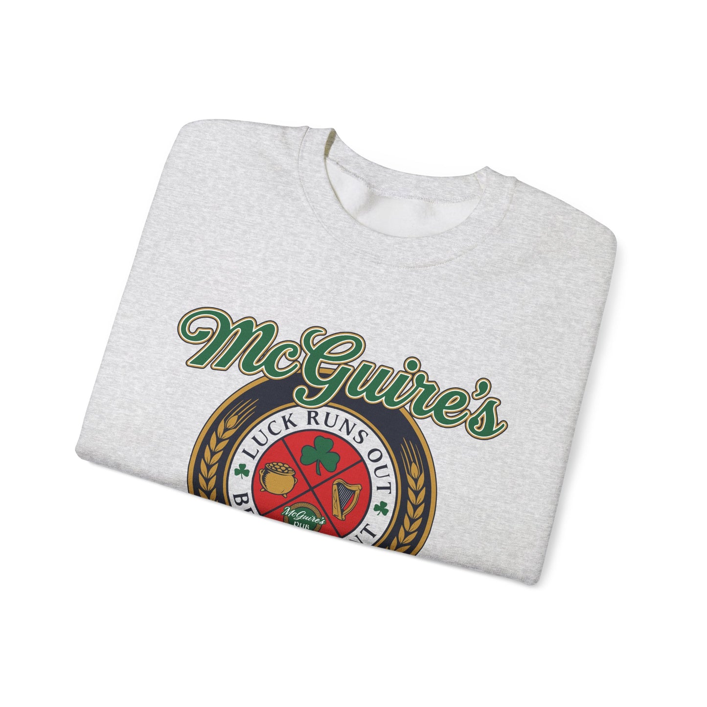 Men''s Unisex McGuire's Pub Sweatshirt — Vintage Logo Irish Pub St. Patrick's Day Crewneck