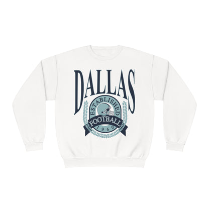 Throwback Dallas Cowboys Crewneck - Retro Football Mens's & Women's Vintage Oversized Unisex Sweatshirt - Design 1