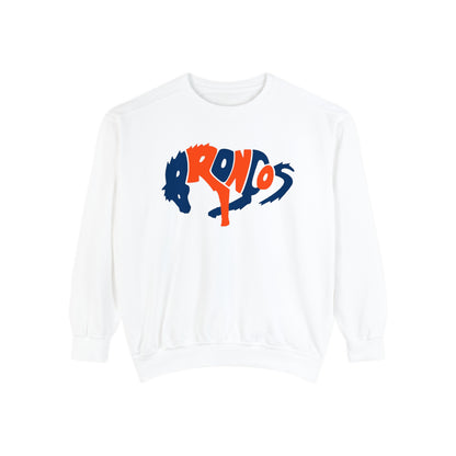 Comfort Colors Denver Broncos Crewneck Sweatshirt - Vintage Colorado Football Men's & Women's - Design 3