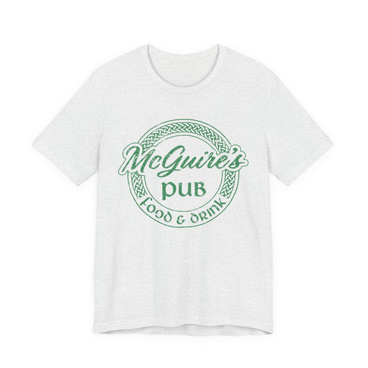 Men's Unisex Guinness Pub Ringer Tee —Faded Green McGuire's Logo